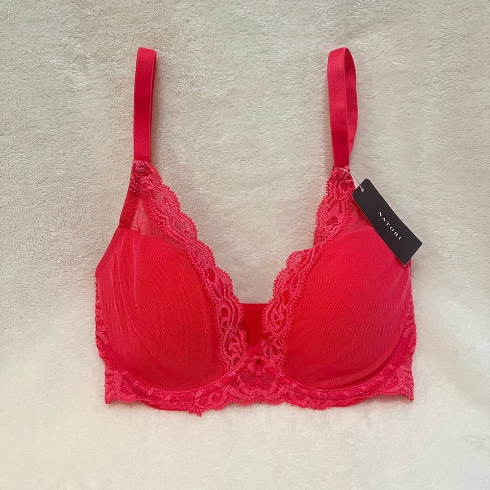 Natori Feathers Lace Plunge T-Shirt Bra in Dahlia